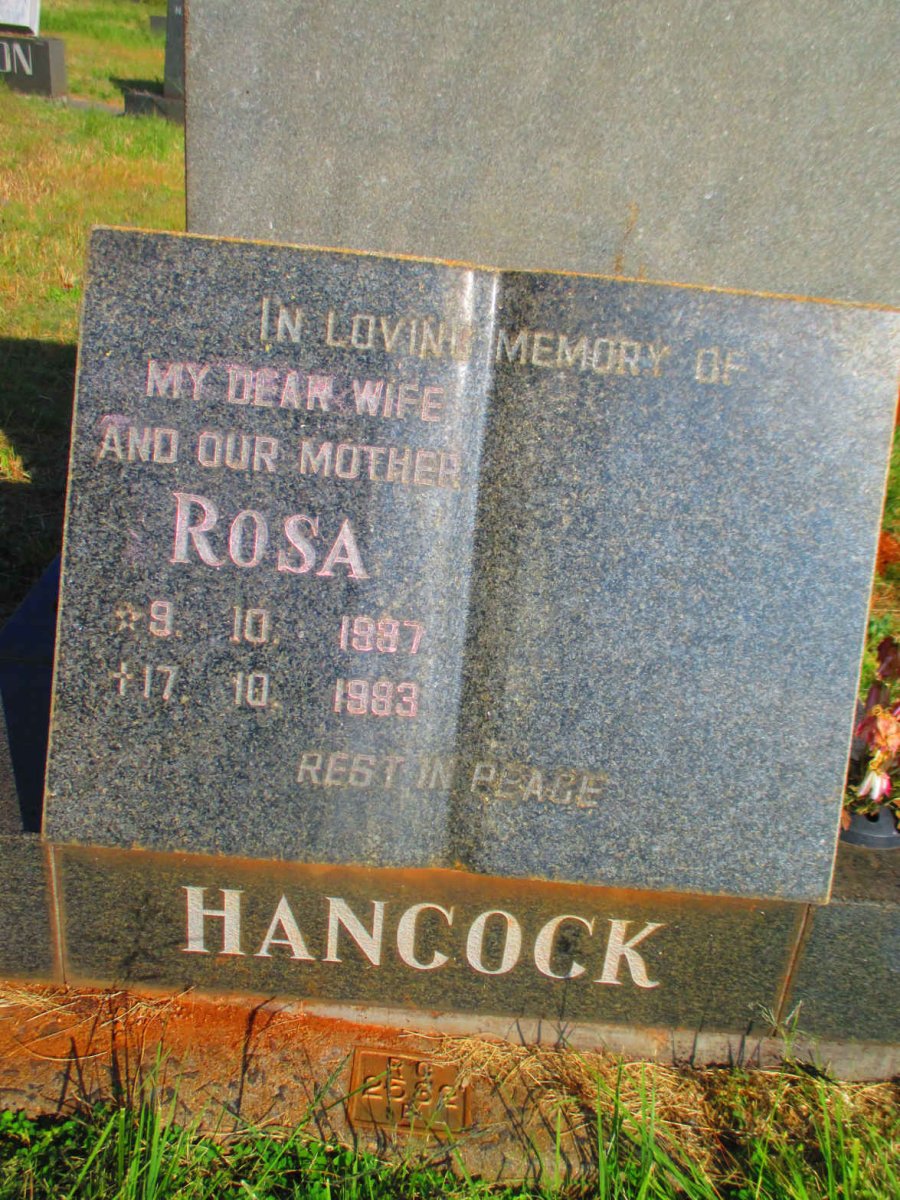 HANCOCK Rosa 1937-1983