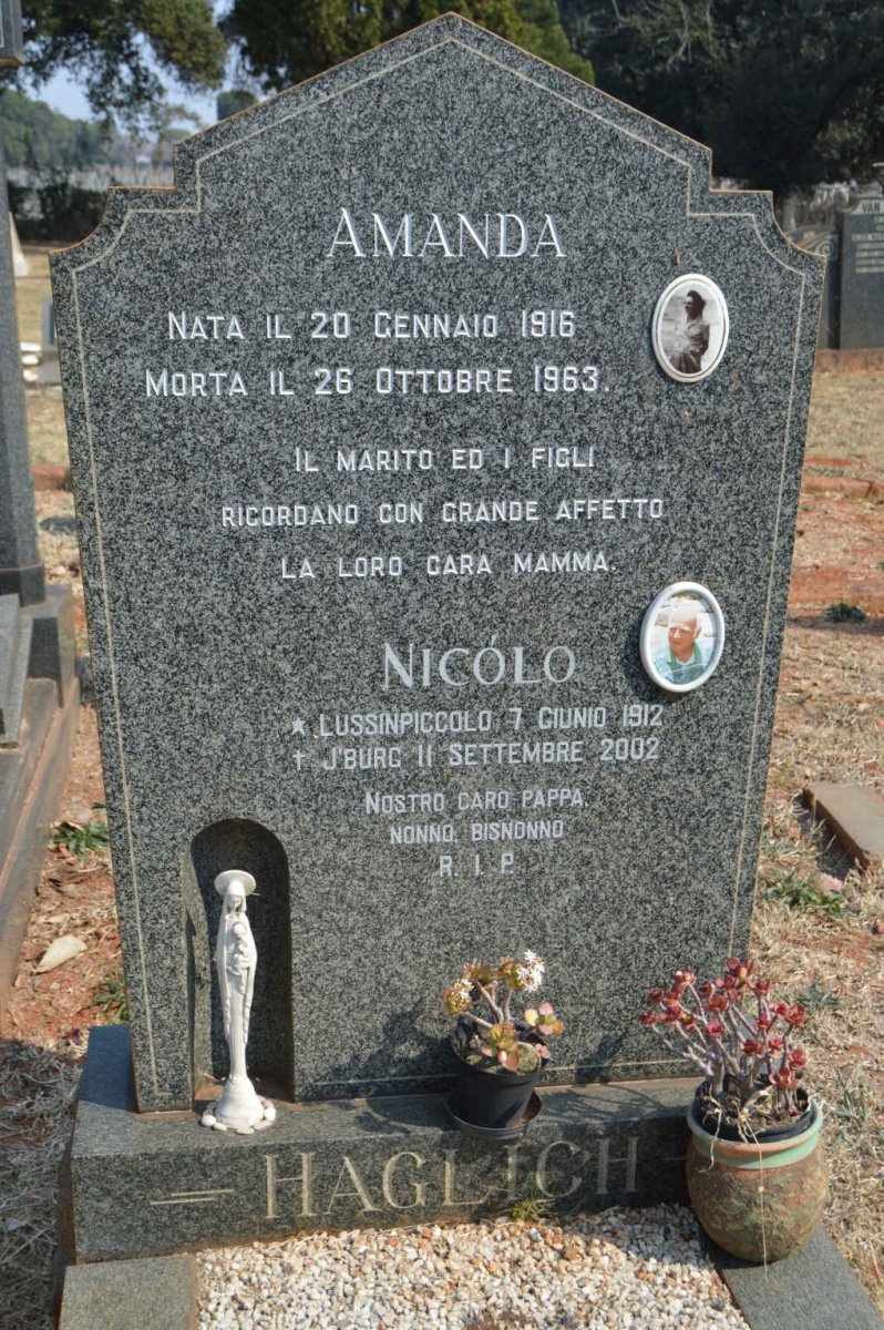 HAGLICH Nicolo 1912-2002 &amp; Amanda 1916-1963