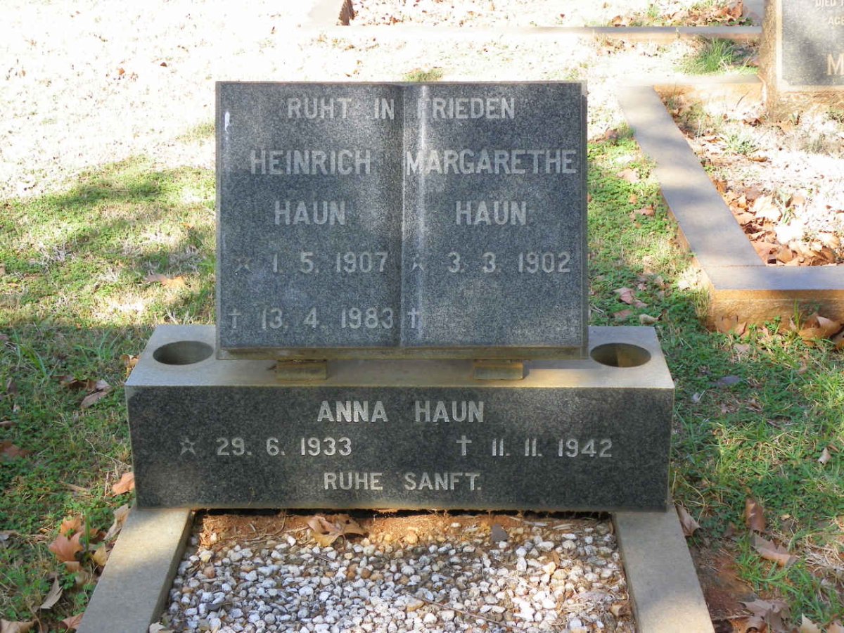 HAUN Heinrich 1907-1983 &amp; Margarethe 1902- :: HAUN Anna 1933-1942