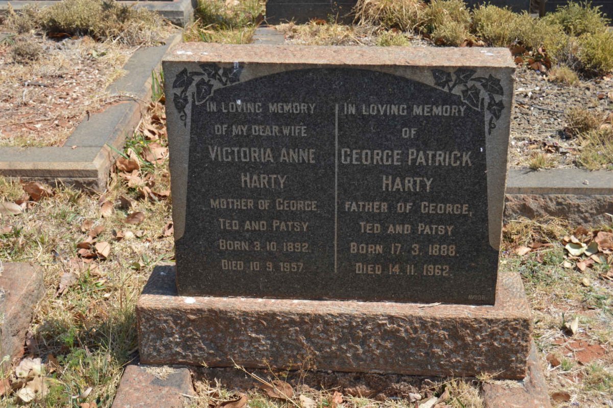HARTY George Patrick 1888-1962 &amp; Victoria Anne 1892-1957