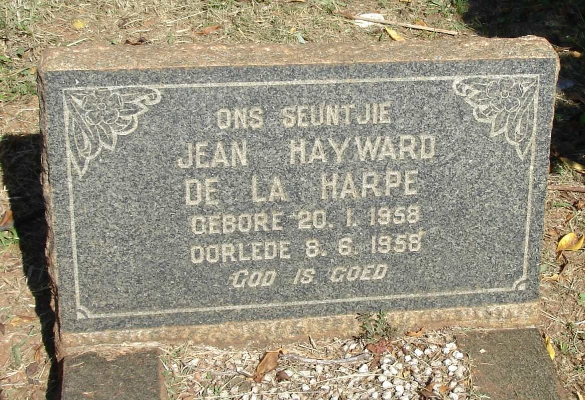 HARPE Jean Hayward, de la 1958-1958