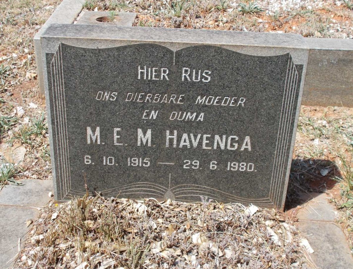 HAVENGA M.E.M. 1915-1980