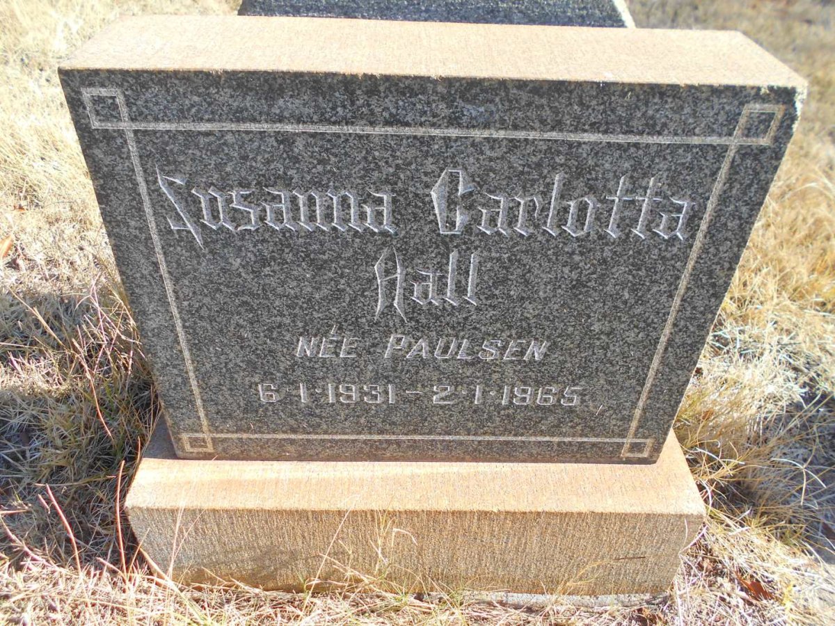 HALL Susanna Carlotta nee PAULSEN 1931-1965