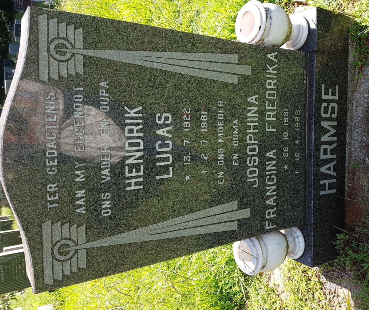 HARMSE Hendrik Lucas 1922-1981 &amp; Josophina Francina Fredrika 1931-1988