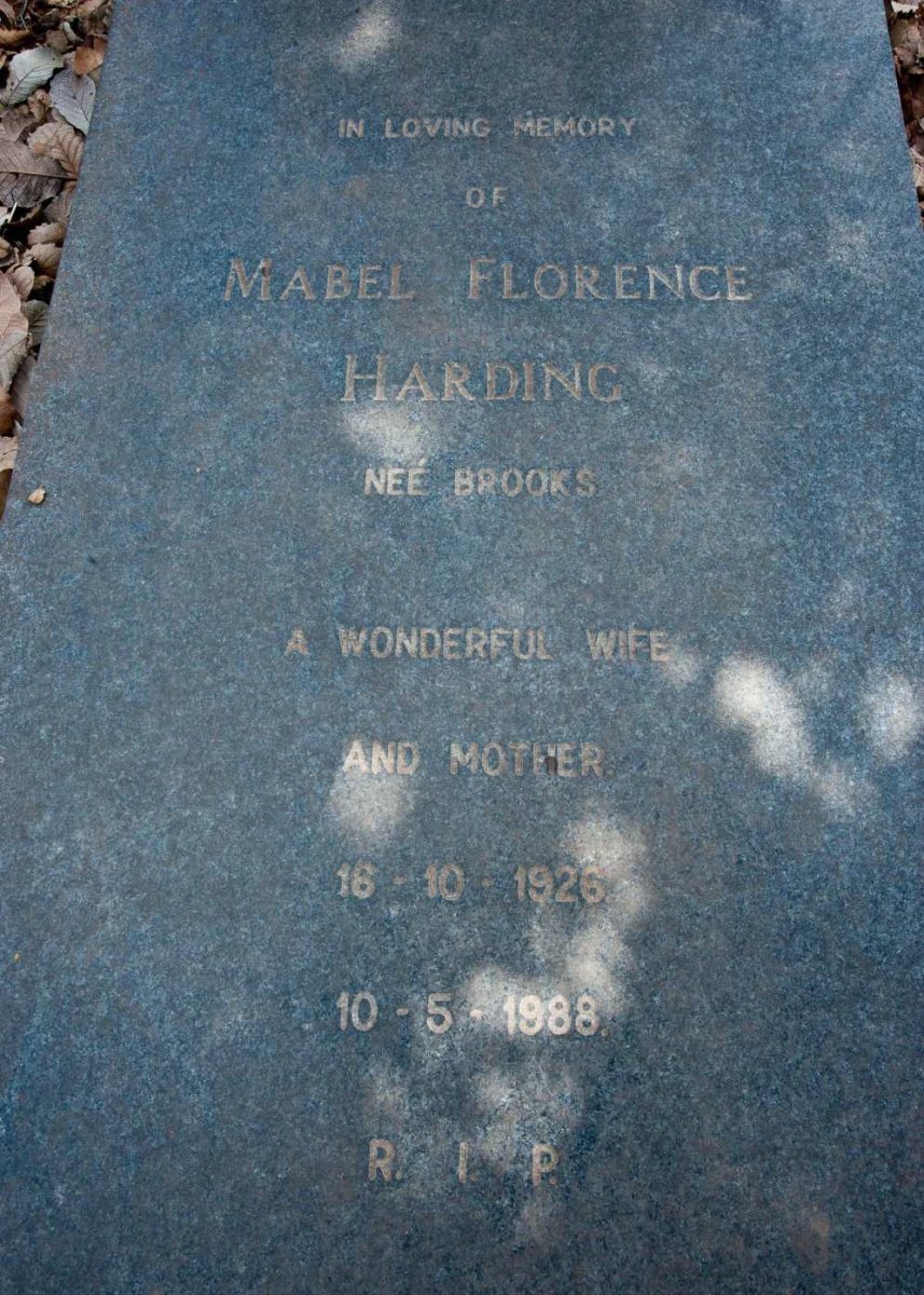 HARDING Mabel Florence nee BROOKS 1926-1988 :: HARDING Timothy Nevill 1953-1958