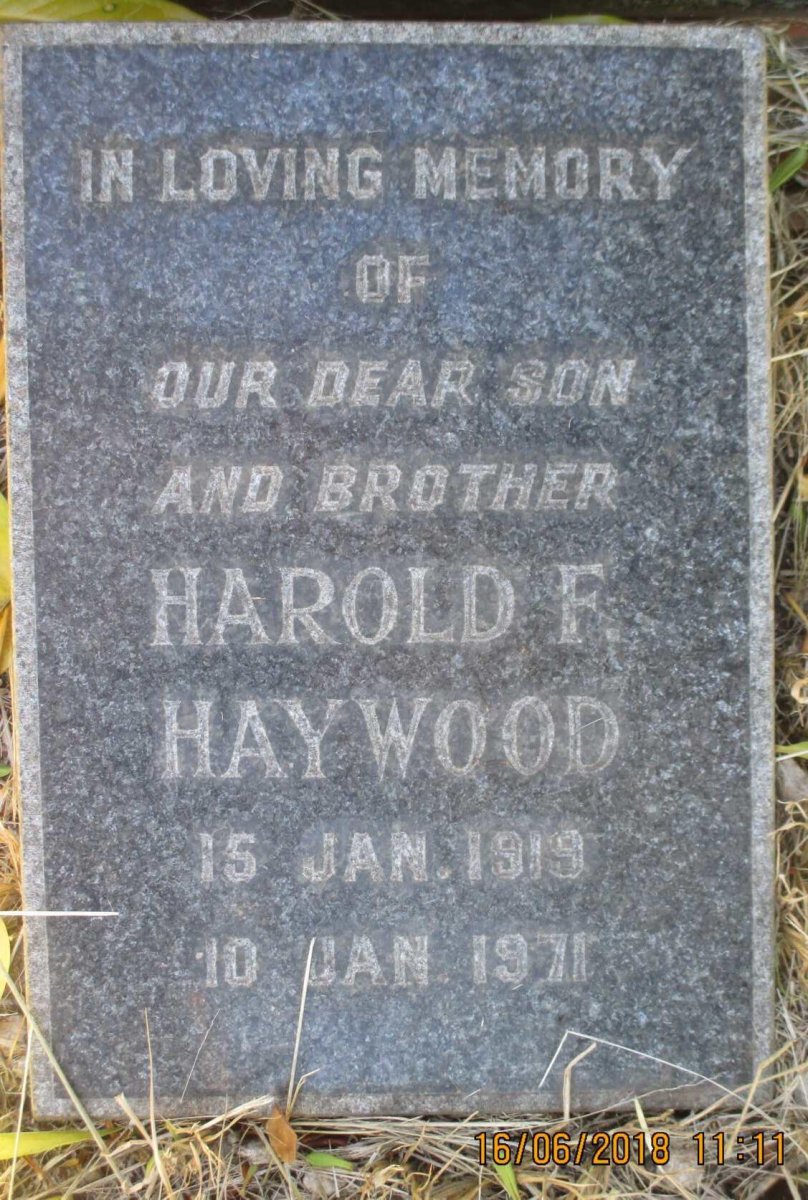 HAYWOOD Harold George 1884-1949 &amp; Isabella DICKSON 1888-1976