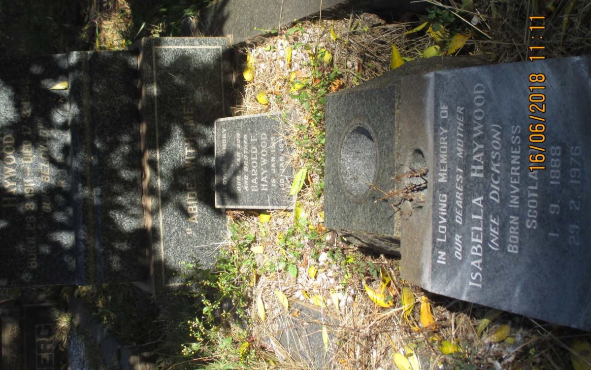 HAYWOOD Harold George 1884-1949 &amp; Isabella DICKSON 1888-1976