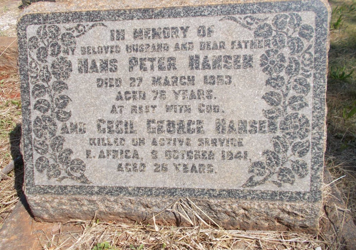 HANSEN Hans Peter -1953 :: HANSEN Cecil George -1941