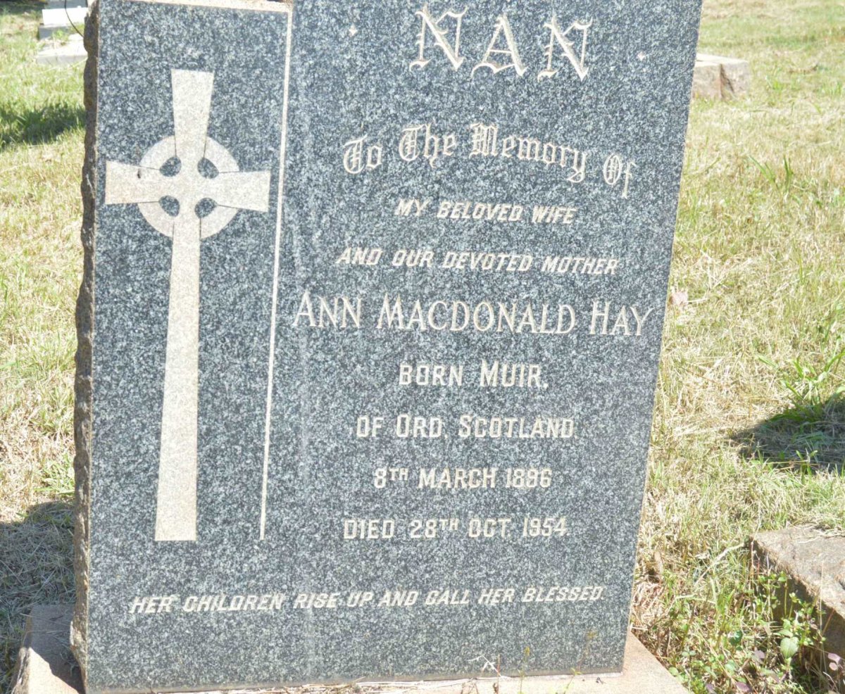 HAY Ann Macdonald nee MUIR 1896-1954