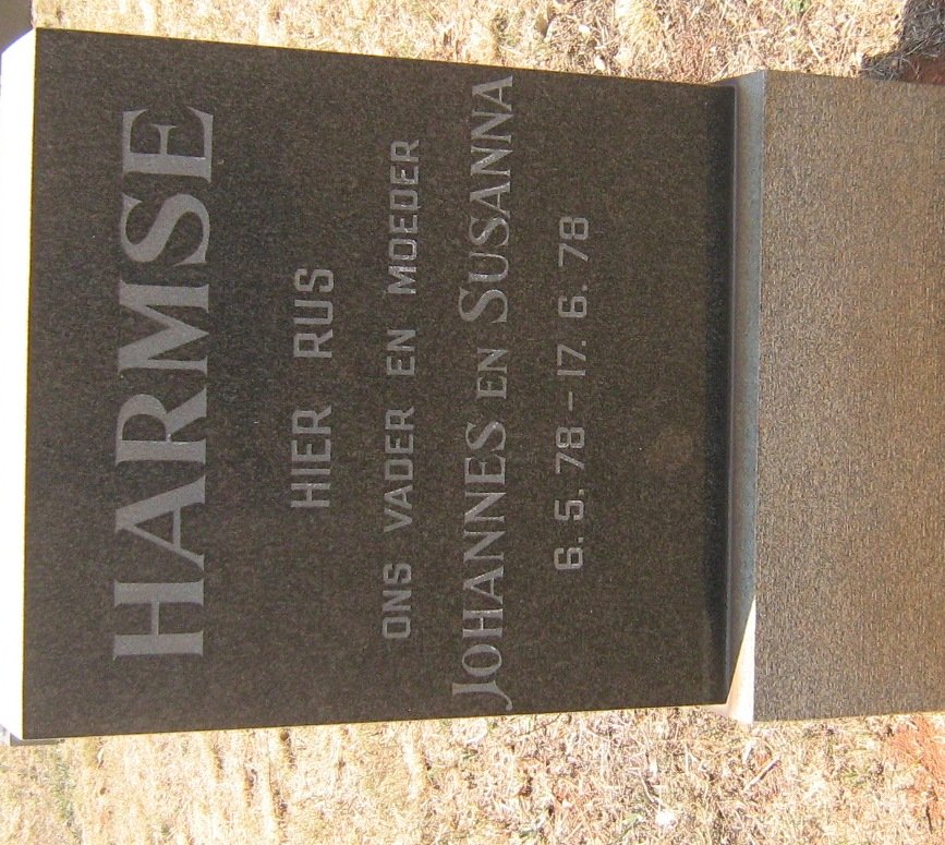 HARMSE Johannes -1978 &amp; Susanna -1978