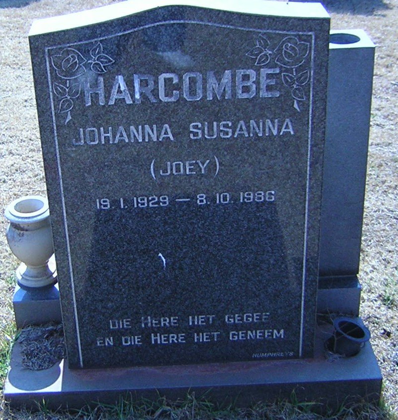 HARCOMBE Johanna Susanna 1929-1986