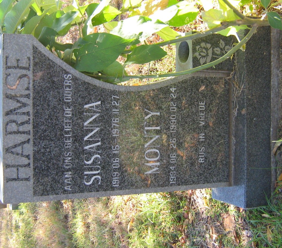 HARMSE Monty 1934-1990 &amp; Susanna 1919-1976