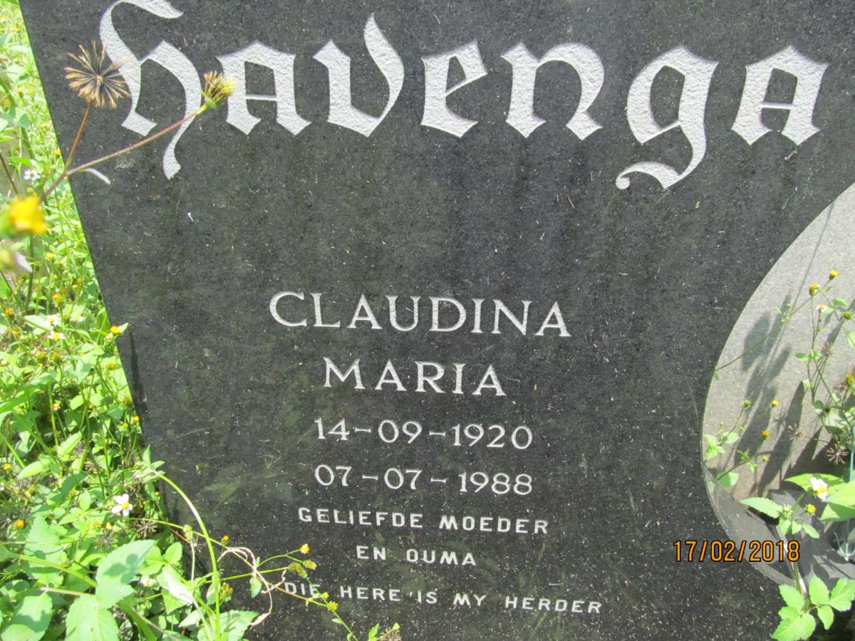 HAVENGA Claudina Maria 1920-1988