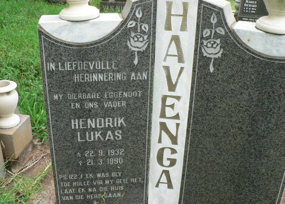 HAVENGA Hendrik Lukas 1932-1990