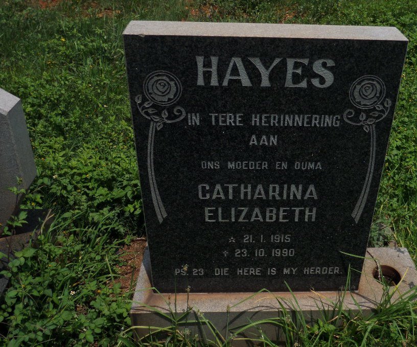 HAYES Catharina Elizabeth 1915-1990