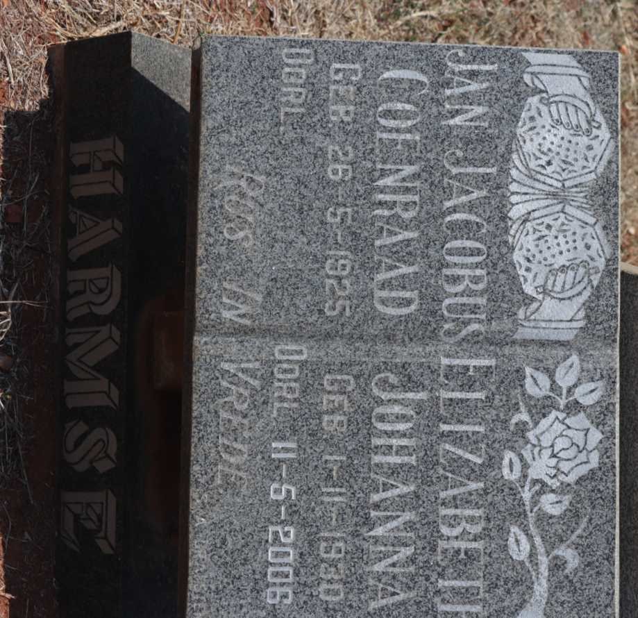 HARMSE Jan Jacobus Coenraad 1925- &amp; Elizabeth Johanna 1930-2006