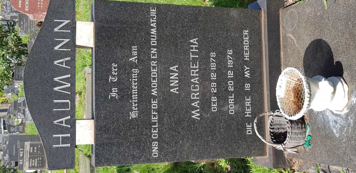 HAUMANN Anna Margaretha 1878-1976