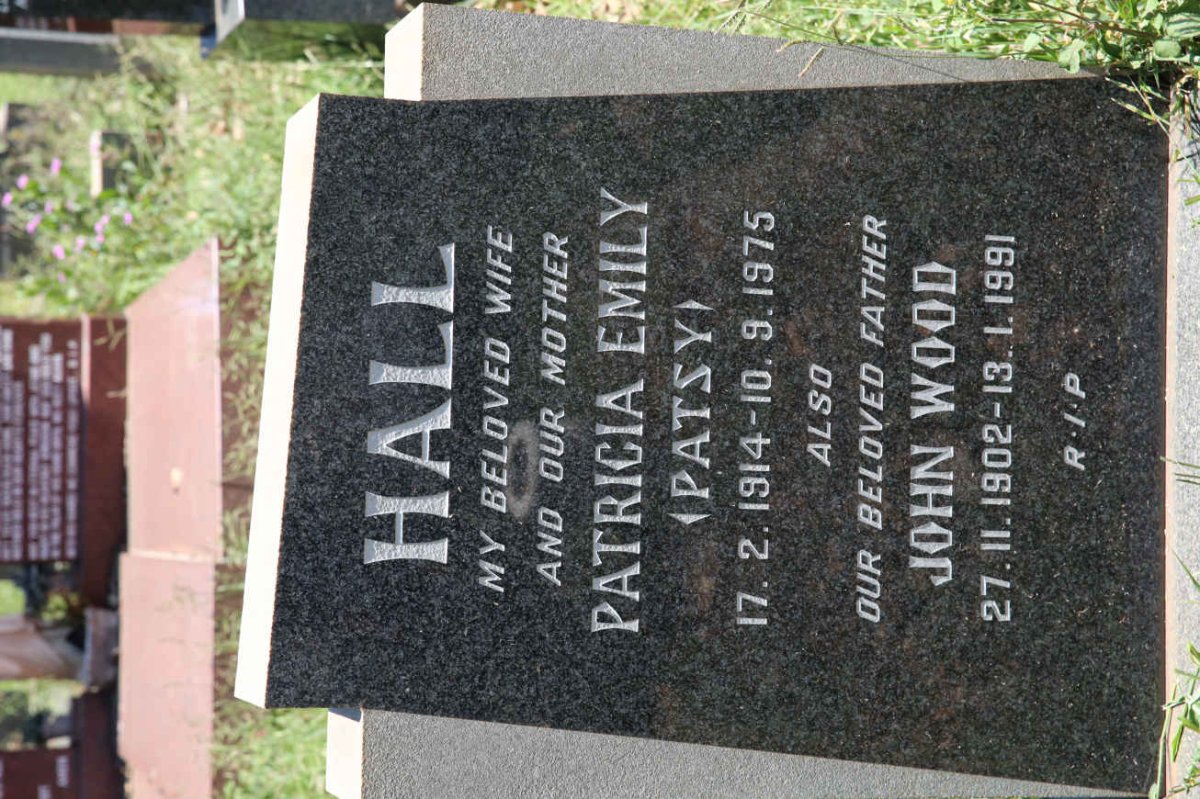 HALL John Wood 1902-1991 &amp; Patricia Emily 1914-1975