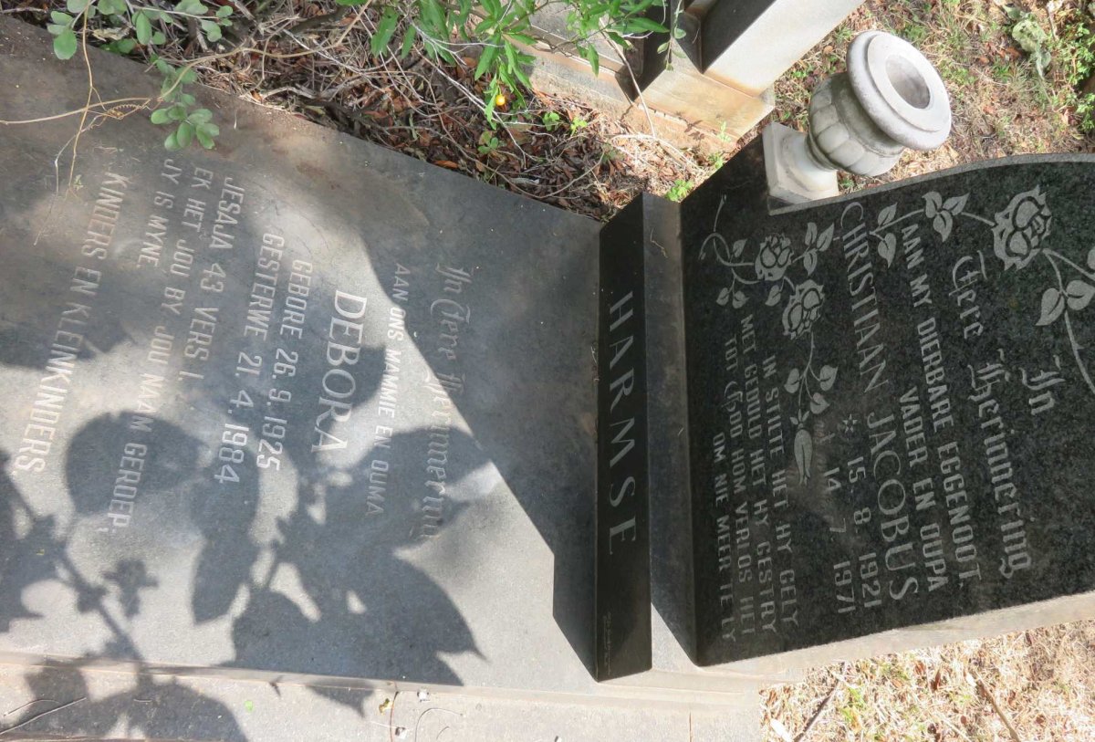 HARMSE Christiaan Jacobus 1921-1971 &amp; Debora 1925-1984