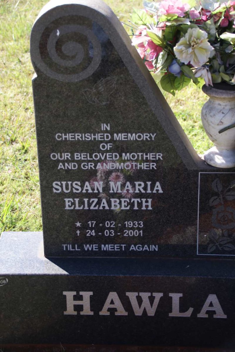 HAWLA Susan Maria Elizabeth 1933-2001