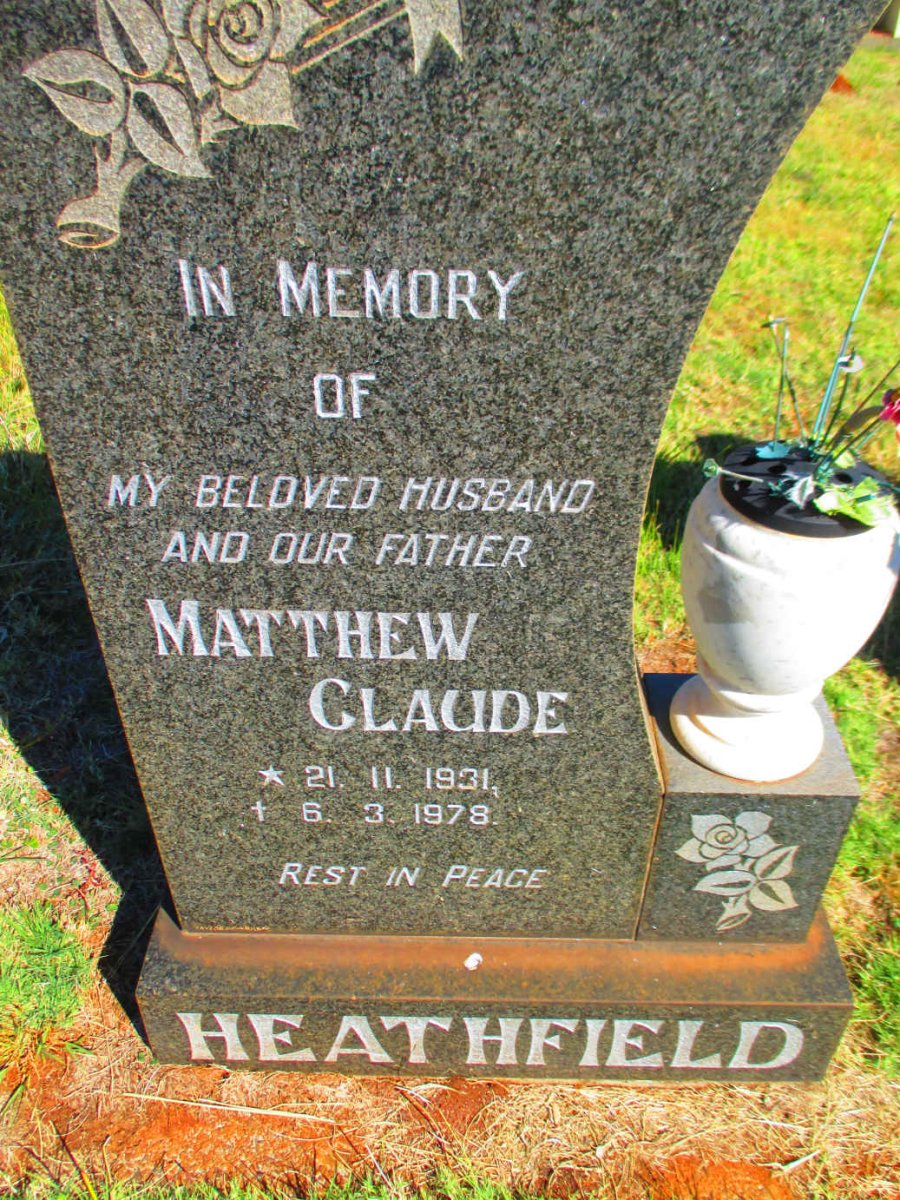 HEATHFIELD Matthew Claude 1931-1978