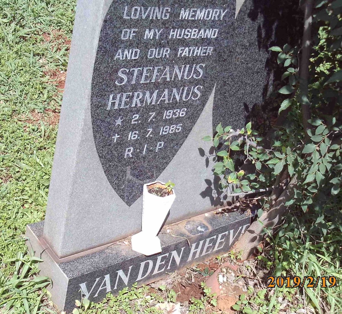 HEEVER Stefanus Hermanus, van den 1936-1985