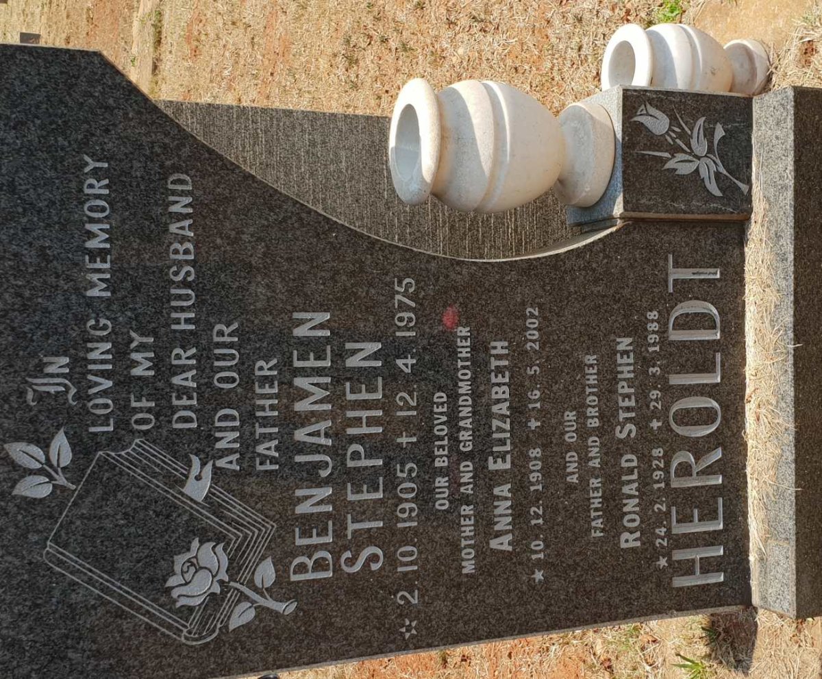 HEROLDT Benjamen Stephen 1905-1975 &amp; Anna Elizabeth 1908-2002 :: HEROLDT Ronald Stephen 1928-1988