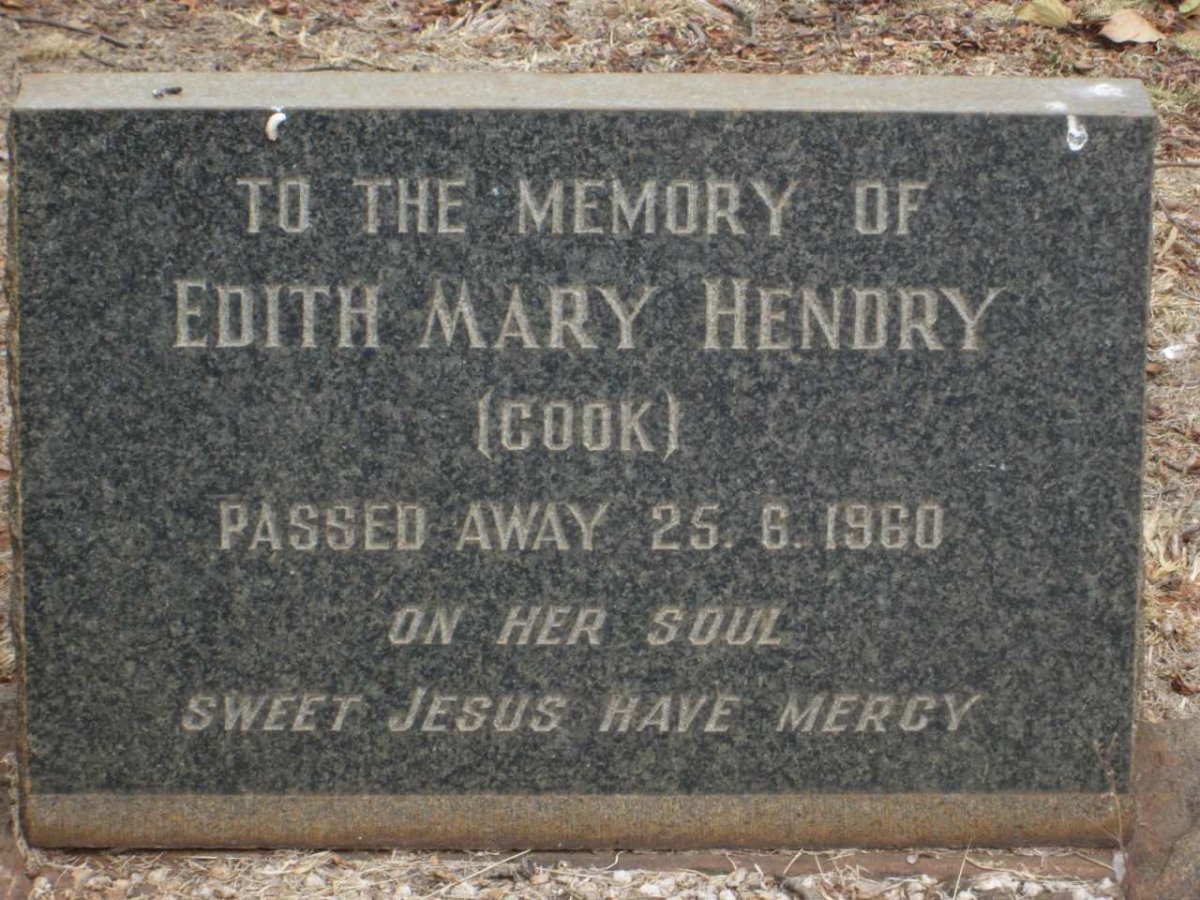 HENDRY Edith Mary nee COOK -1960