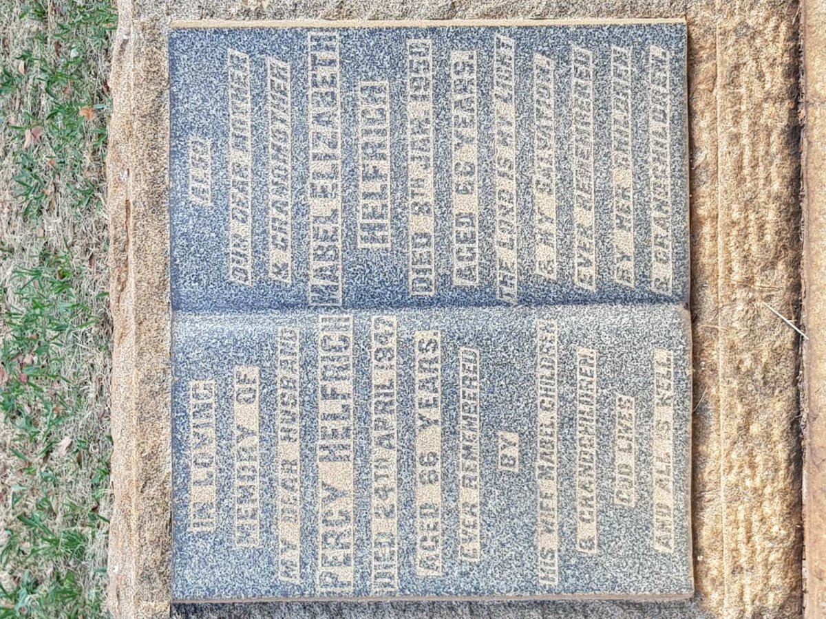 HELFRICH Percy -1947 &amp; Mabel Elizabeth -1950