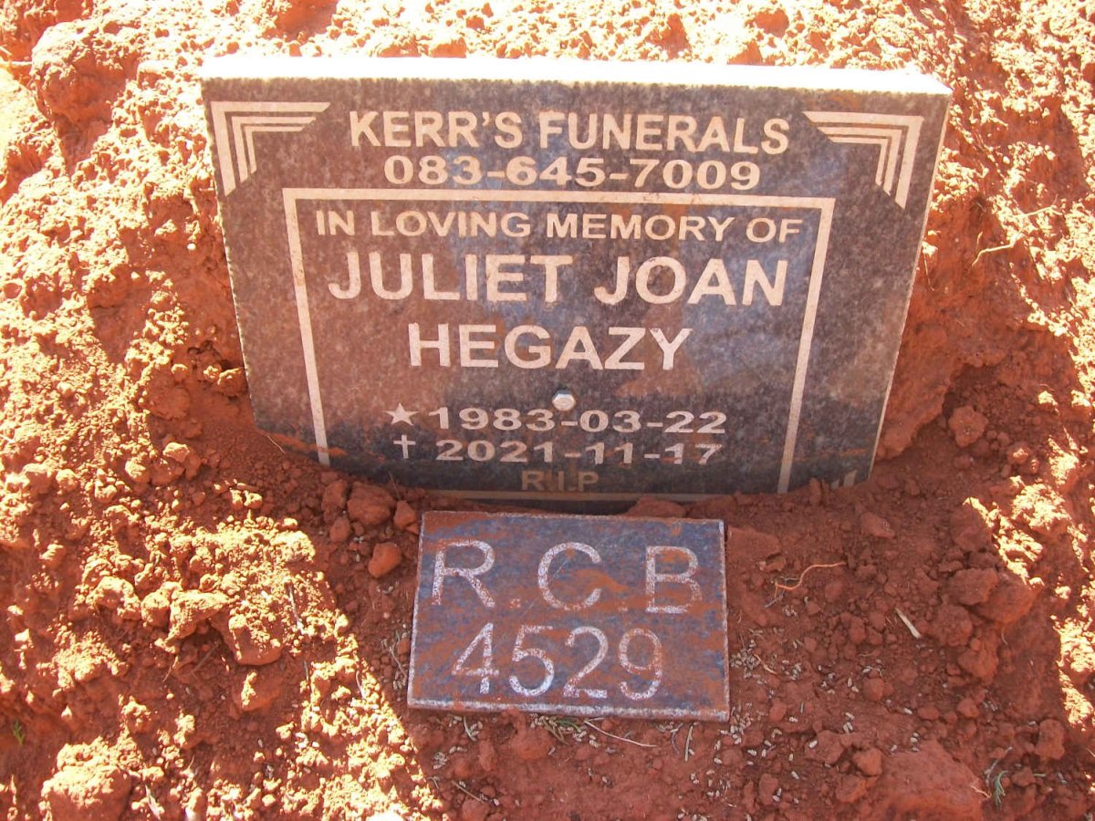 HEGAZY Juliet Joan 1983-2021