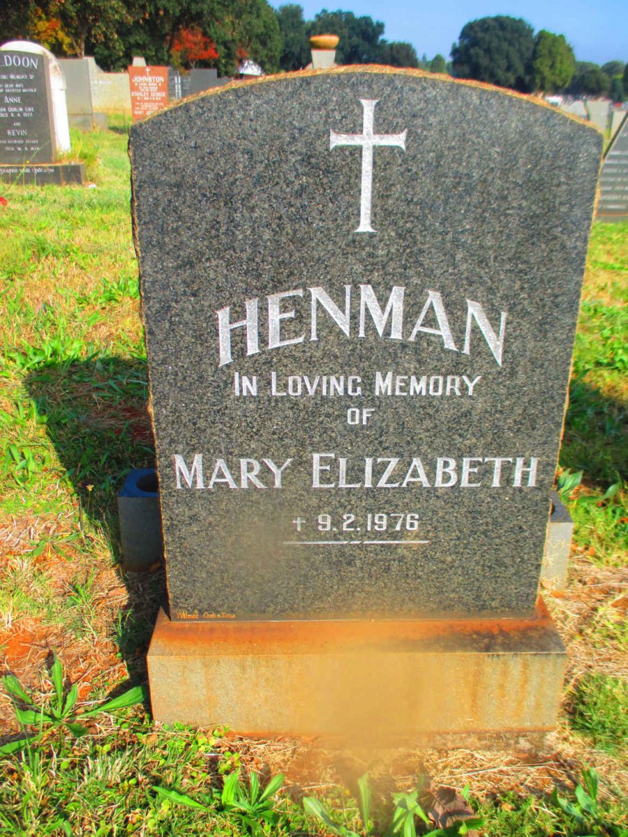 HENMAN Mary Elizabeth -1976