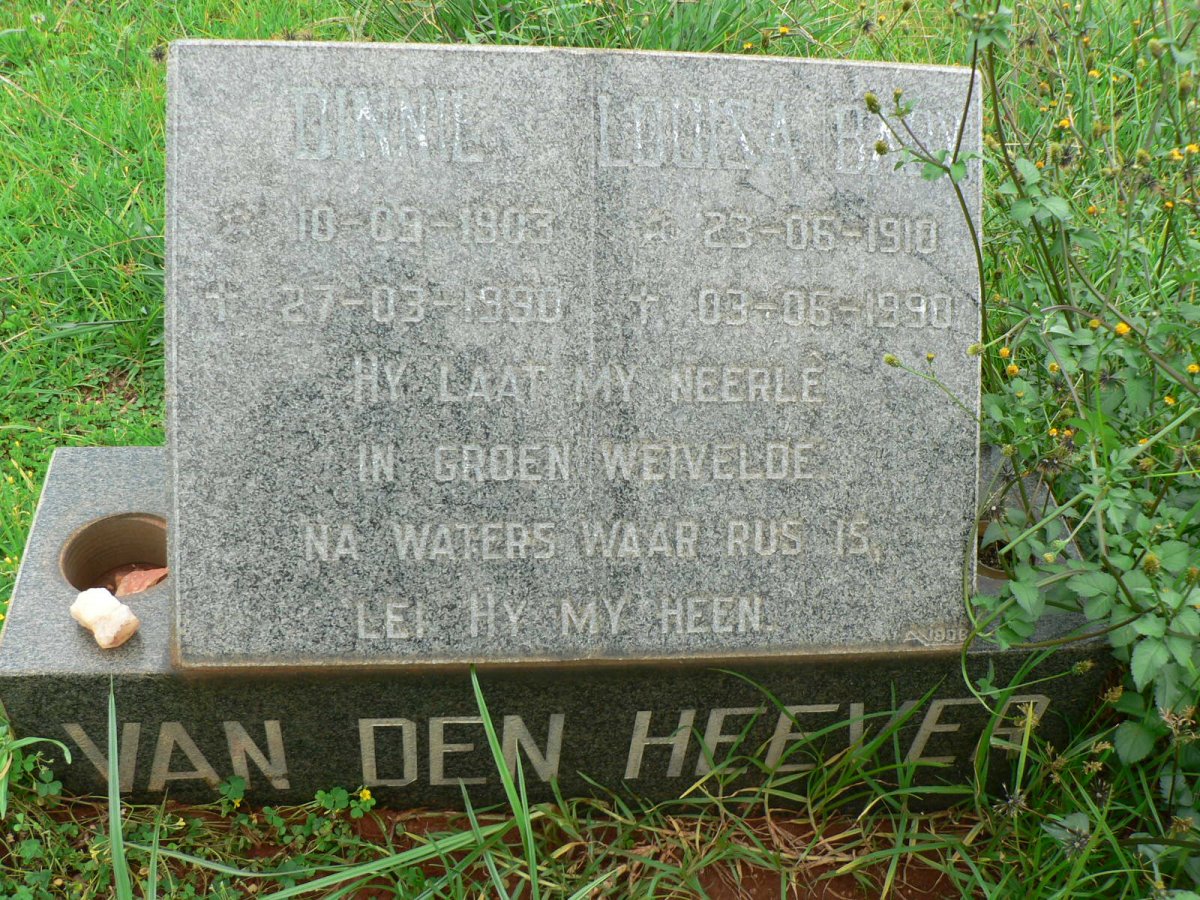 HEEVER Dinnie, van den 1903-1990 &amp; Louisa 1910-1990