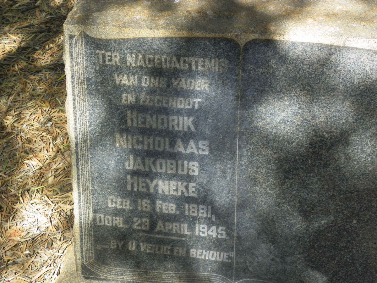 HEYNEKE Hendrik Nicholaas Jakobus 1881-1945