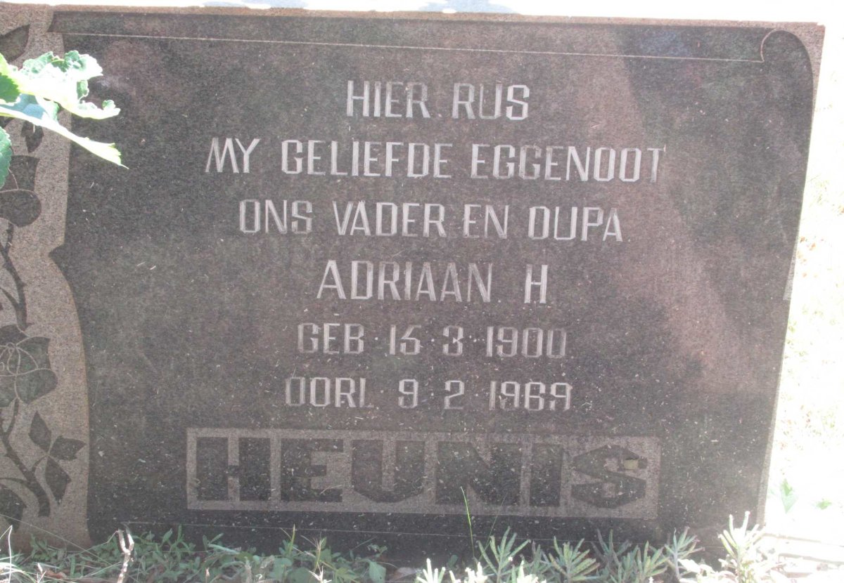 HEUNIS Adriaan H. 1900-1969