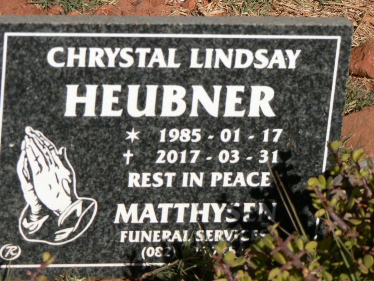 HEUBNER Crystal Lindsay 1985-2017