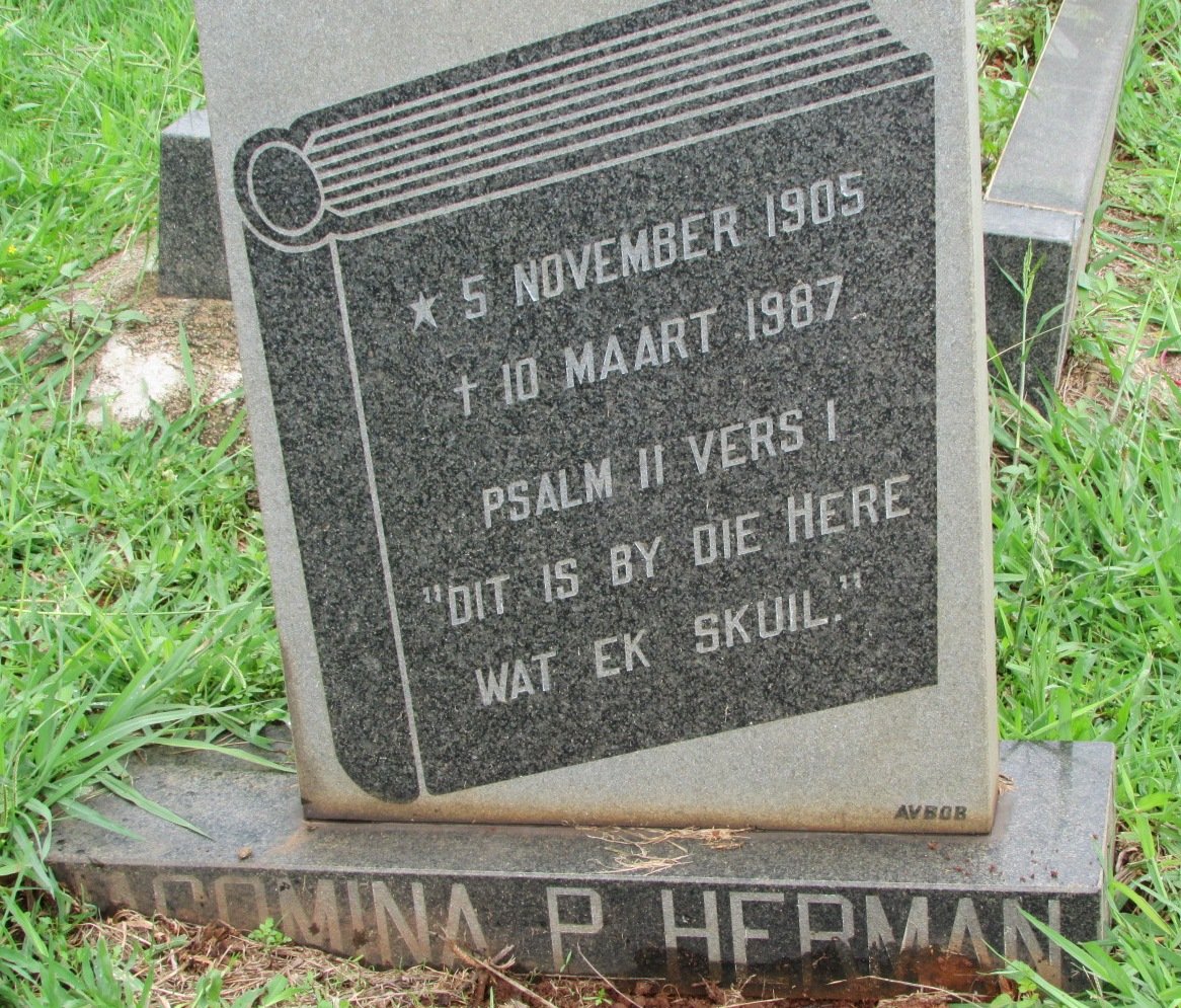 HERMAN Jacomina P. 1905-1987