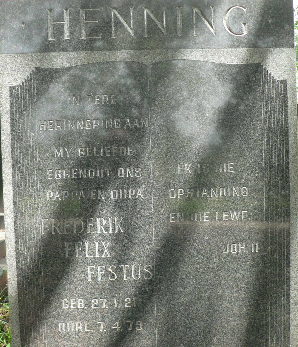 HENNING Frederik Felix Festus 1921-1979