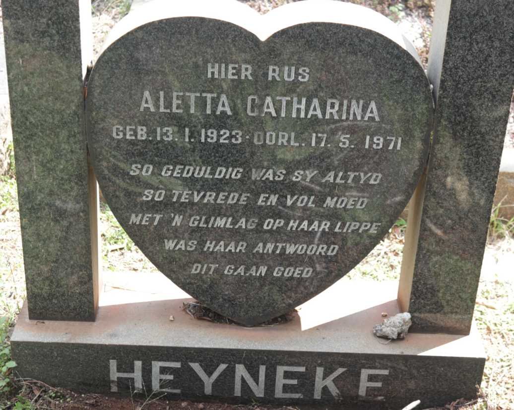 HEYNEKE Aletta Catharina 1923-1971