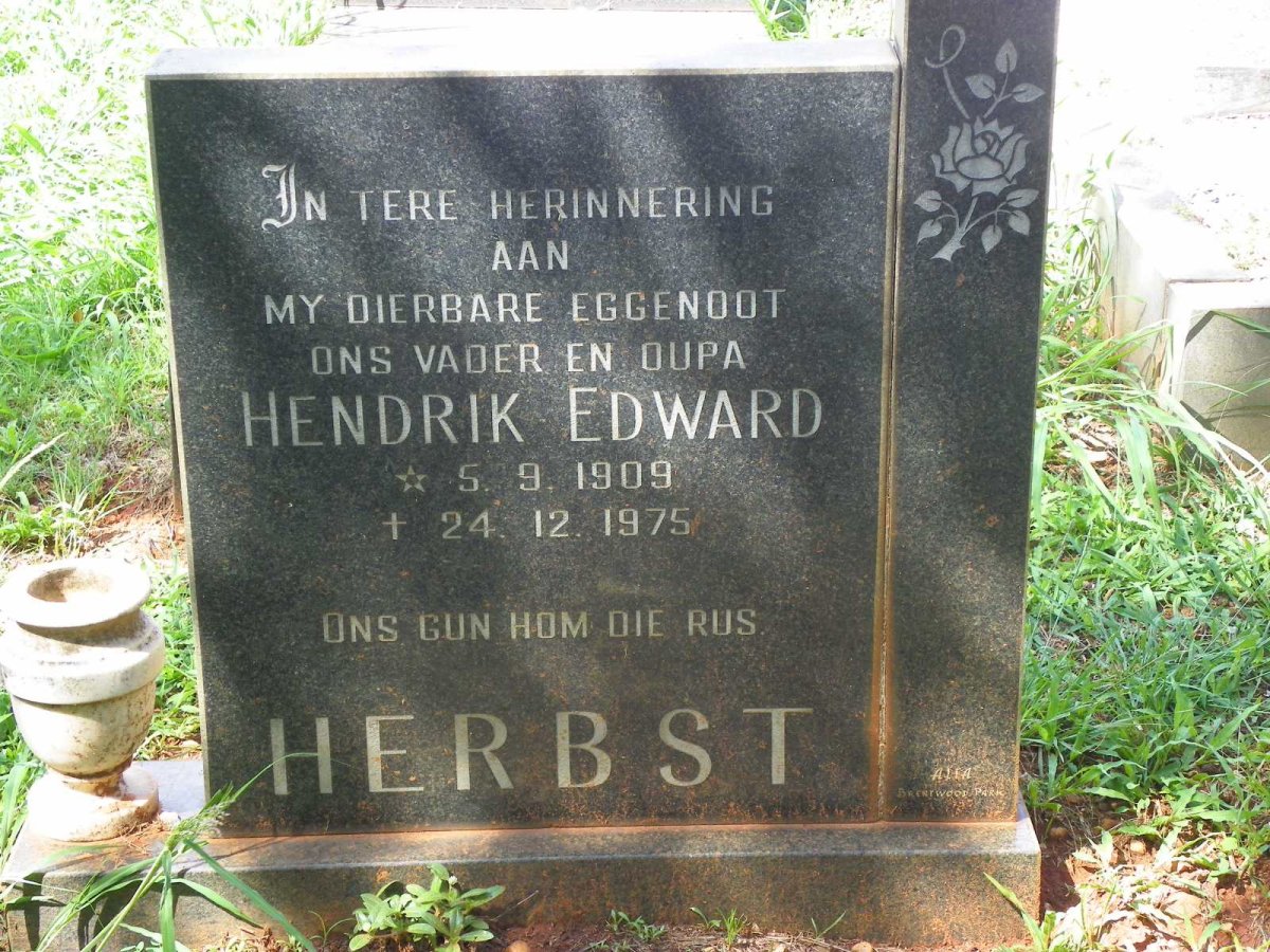 HERBST Hendrik Edward 1909-1975