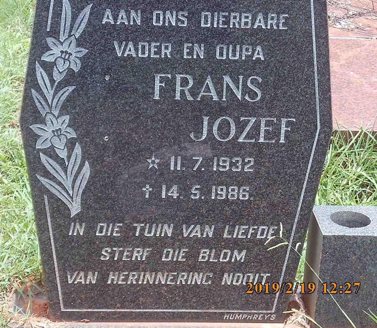 HELSDINGEN Frans Jozef, van 1932-1986