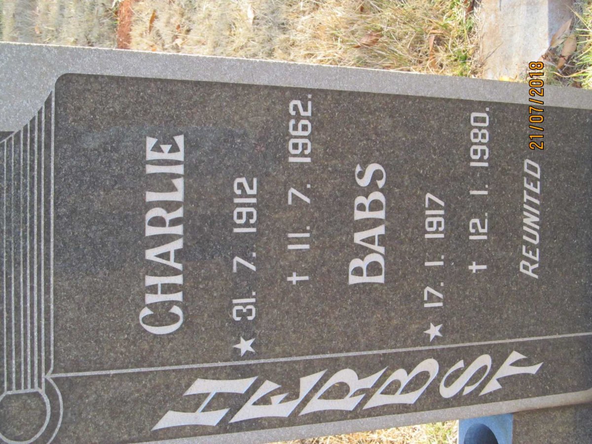 HERBST Charlie 1912-1962 &amp; Babs 1917-1980