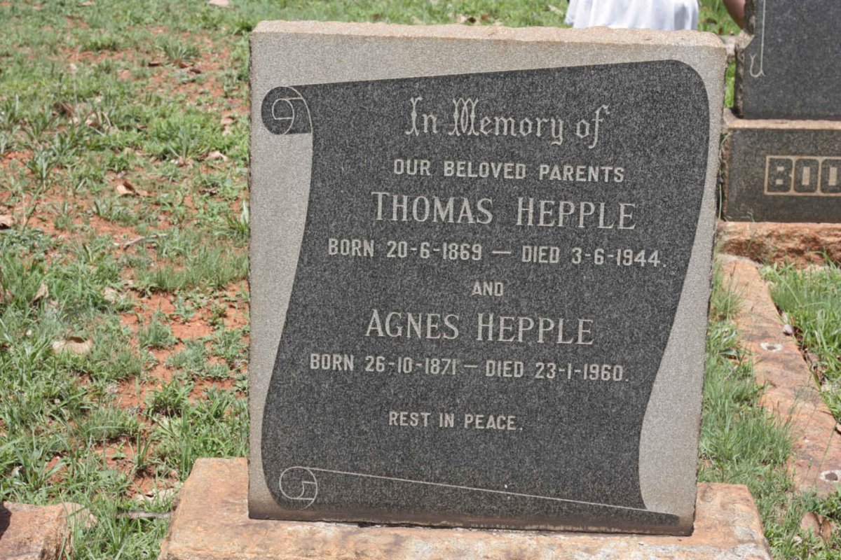 HEPPLE Thomas 1869-1944 &amp; Agnes 1871-1960