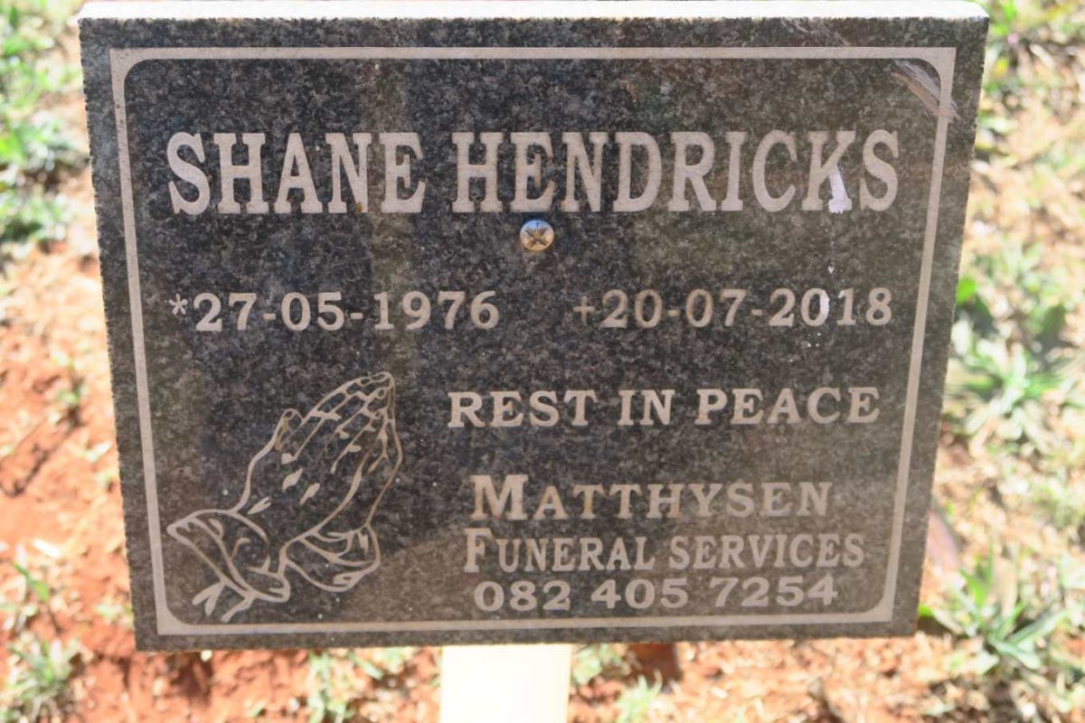 HENDRICKS Shane 1976-2018