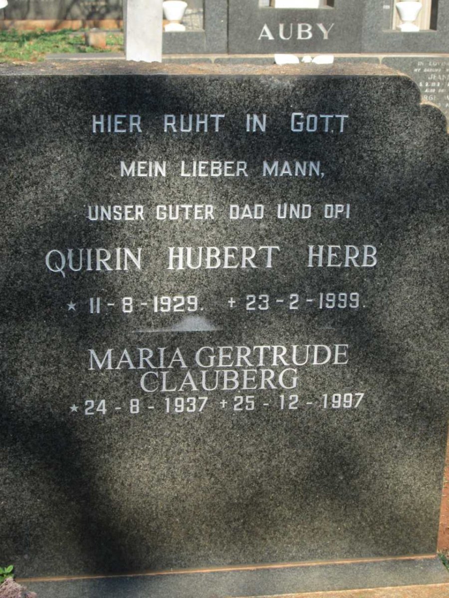 HERB Quirin 1900-1957 :: HERB Maria A.J. 1909-1992