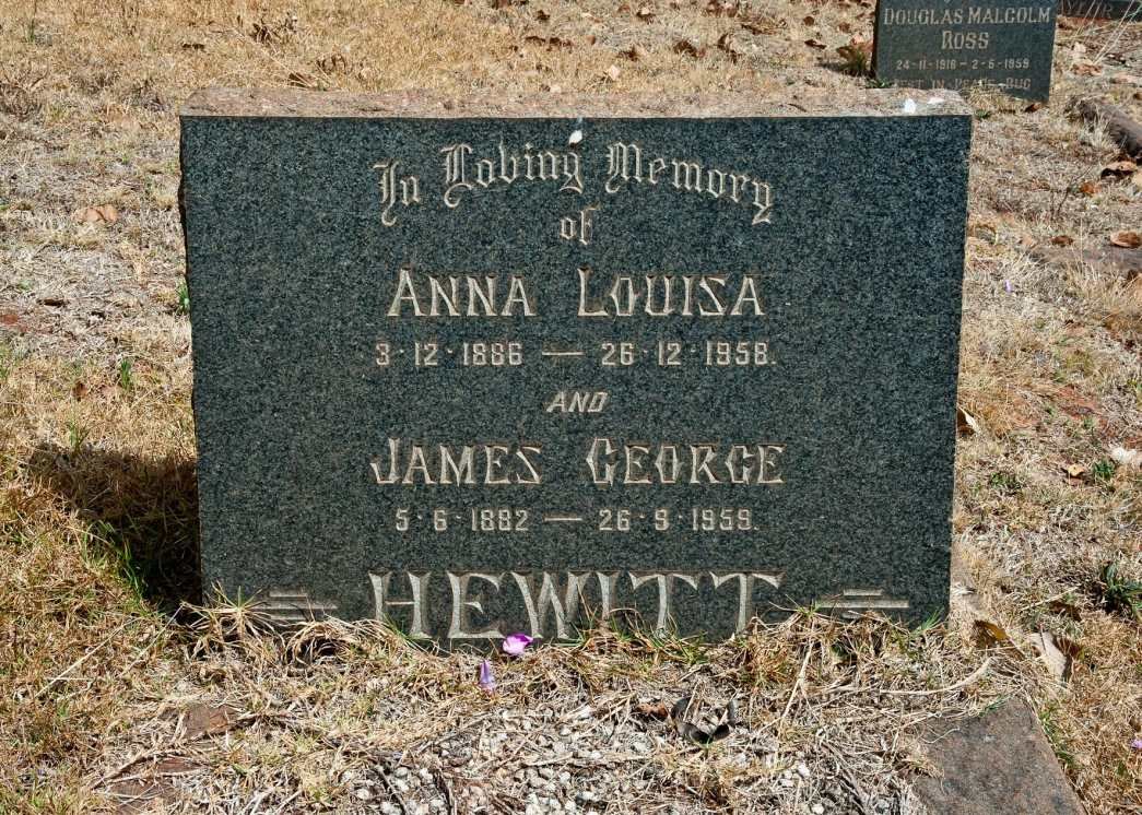 HEWITT James George 1882-1959 &amp; Anna Louisa 1886-1958