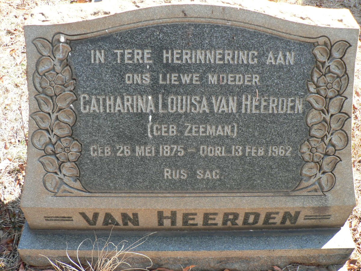 HEERDEN Catharina Louisa, van nee ZEEMAN 1875-1962