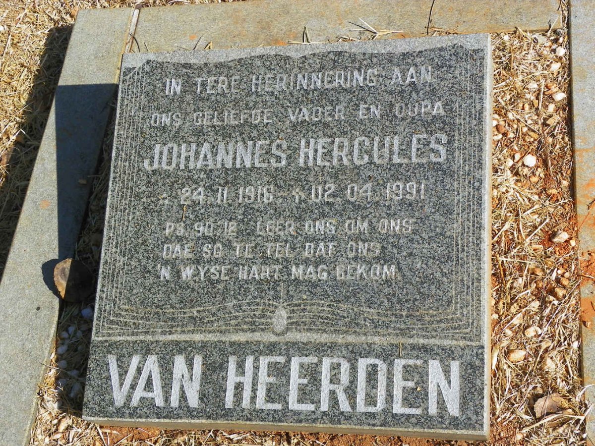 HEERDEN Johannes Hercules, van 1916-1991
