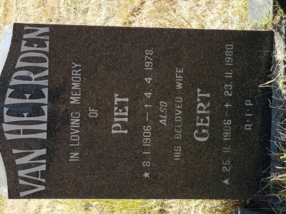 HEERDEN Piet, van 1906-1978 &amp; Gert 1906-1980