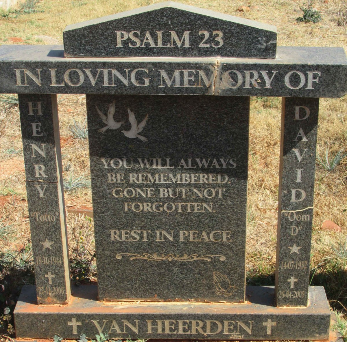 HEERDEN Henry, van 1944-2006 :: VAN HEERDEN David 1952-2008