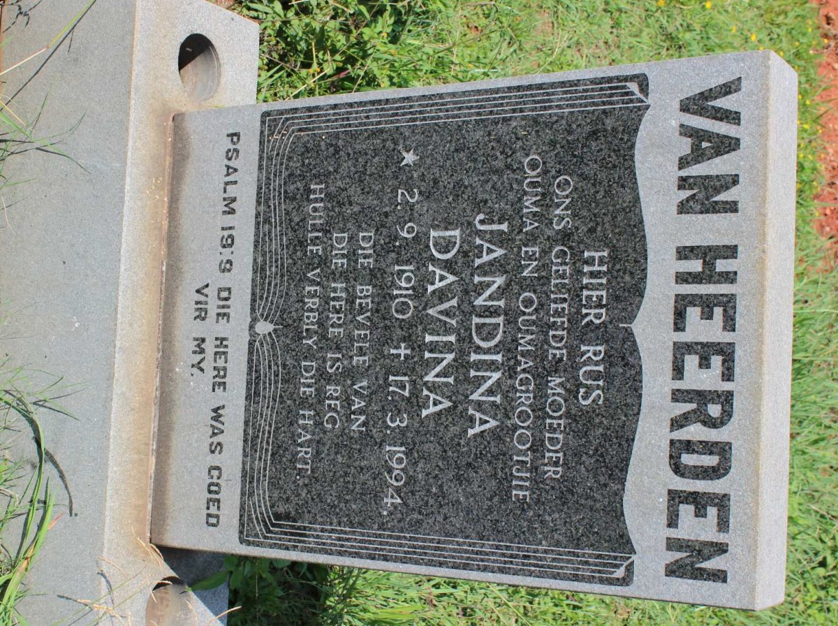 HEERDEN Jandina Davina, van 1910-1994